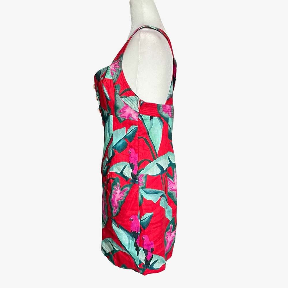 FARM Rio Summer Foliage Cross Back Mini Dress Red Medium NWT - Picture 7 of 16